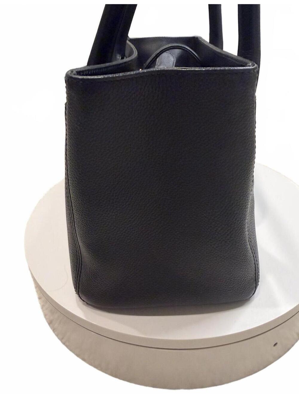 Authentic Chanel Black Leather Cerf Shopping Tote Pristine - Picture 8 of 14